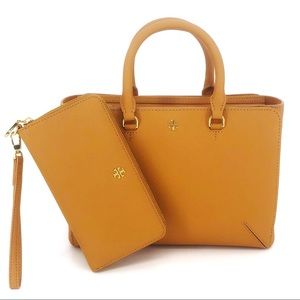 2PCS Tory Burch Emerson Small Zip Tote Wallet Set